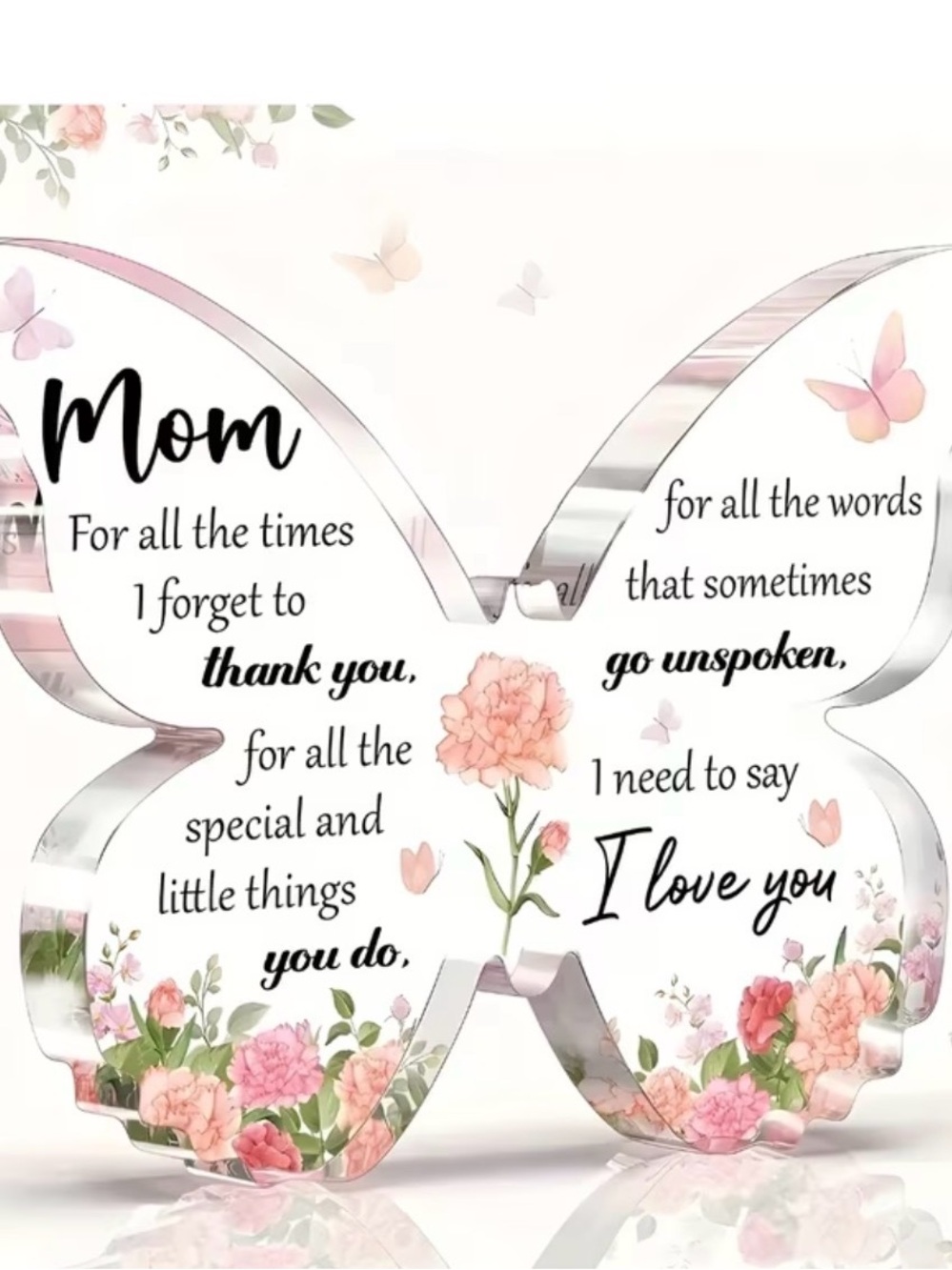 Acrylic Butterfly Small Love Note for Mom